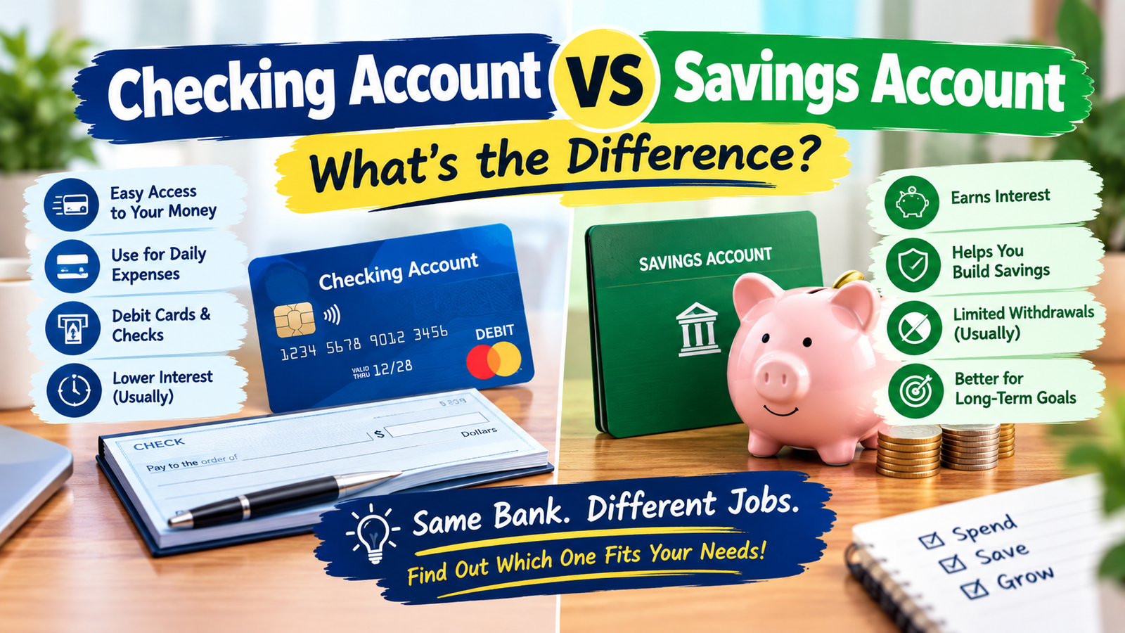 Checking Account vs. Savings Account: What’s the Difference?